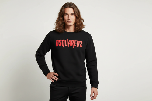 Dsquared2 Duks Crni-Crveni Logo